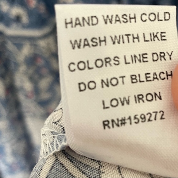 GiGiO Boho Sleeveless V Neck Button Down Long Blue Dress Ruffled Hem Size Medium - Picture 12 of 16